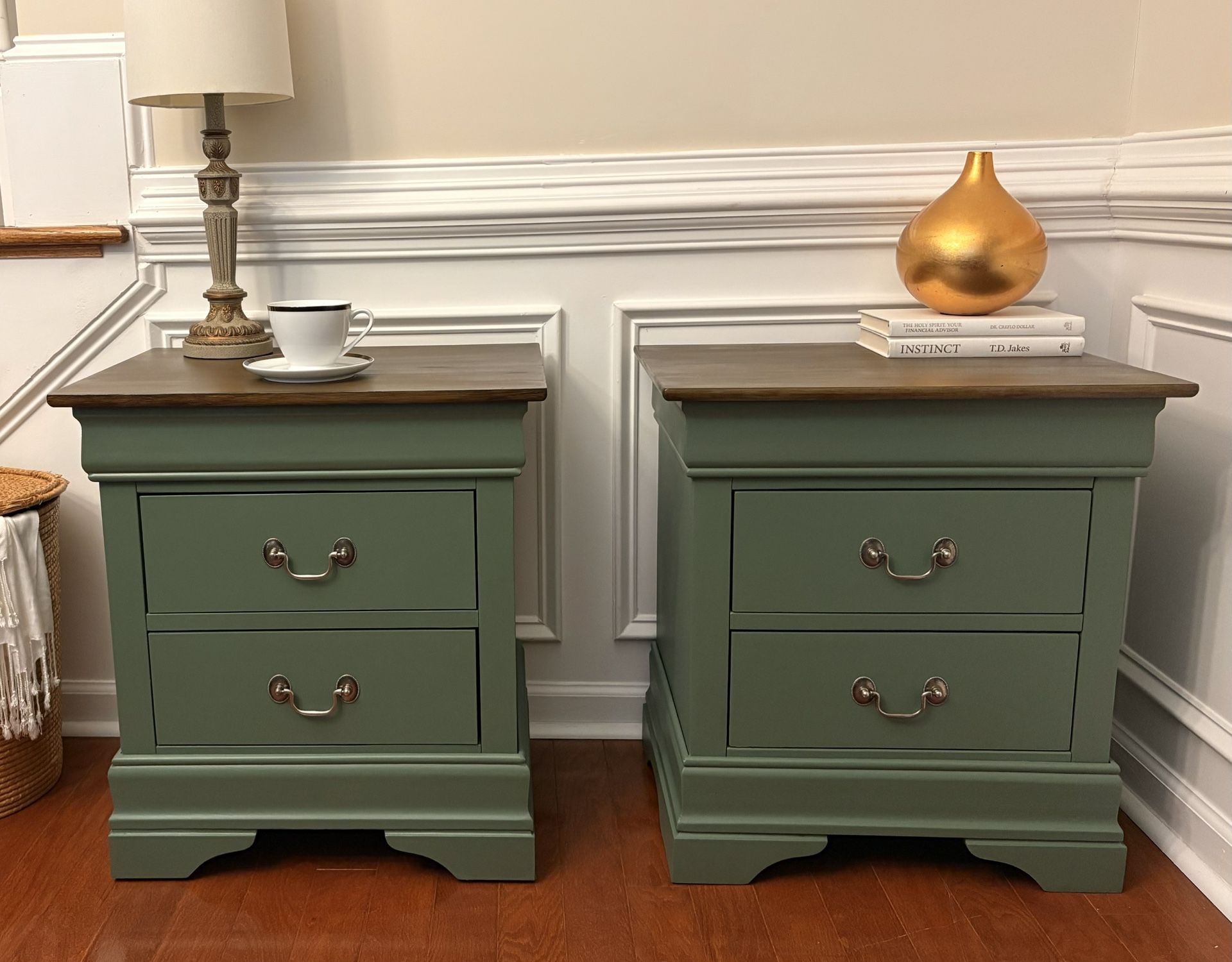 Earthy Green Nightstands (2)