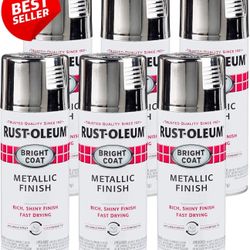 Rust-Oleum (contact info removed)-6PK Stops Rust Bright Coat Metallic Spray Paint, 11 Oz, Chrome, (Pack of 6)