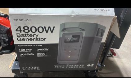 EcoFlow Battery Generator DELTA 2 Max Solar Generator, 2400W Output, 2048Wh LFP Power Station