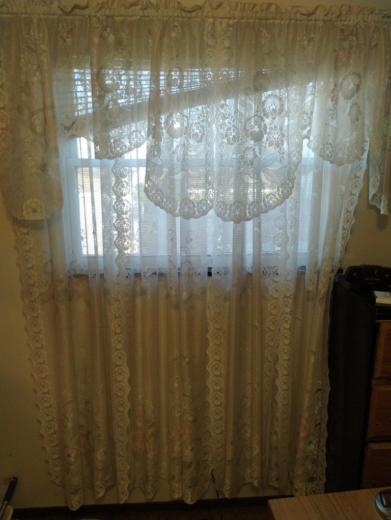 Floral Lace Curtain Living Room Bedroom
