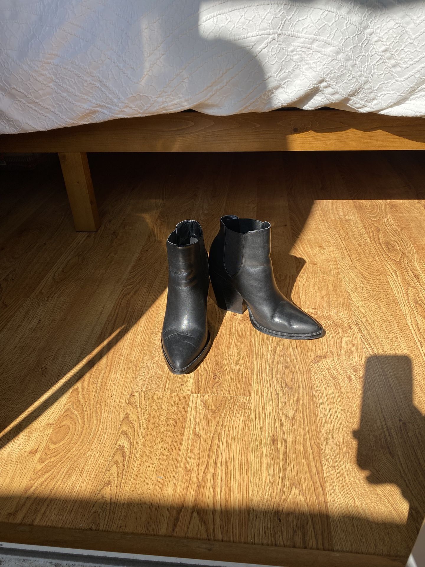 Black Leather Booties