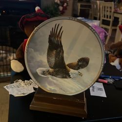 Nice Eagle Plate. It’s A Collectors Item And It’s On A Plate Stand No Cracks And Nothing Perfect Shape.