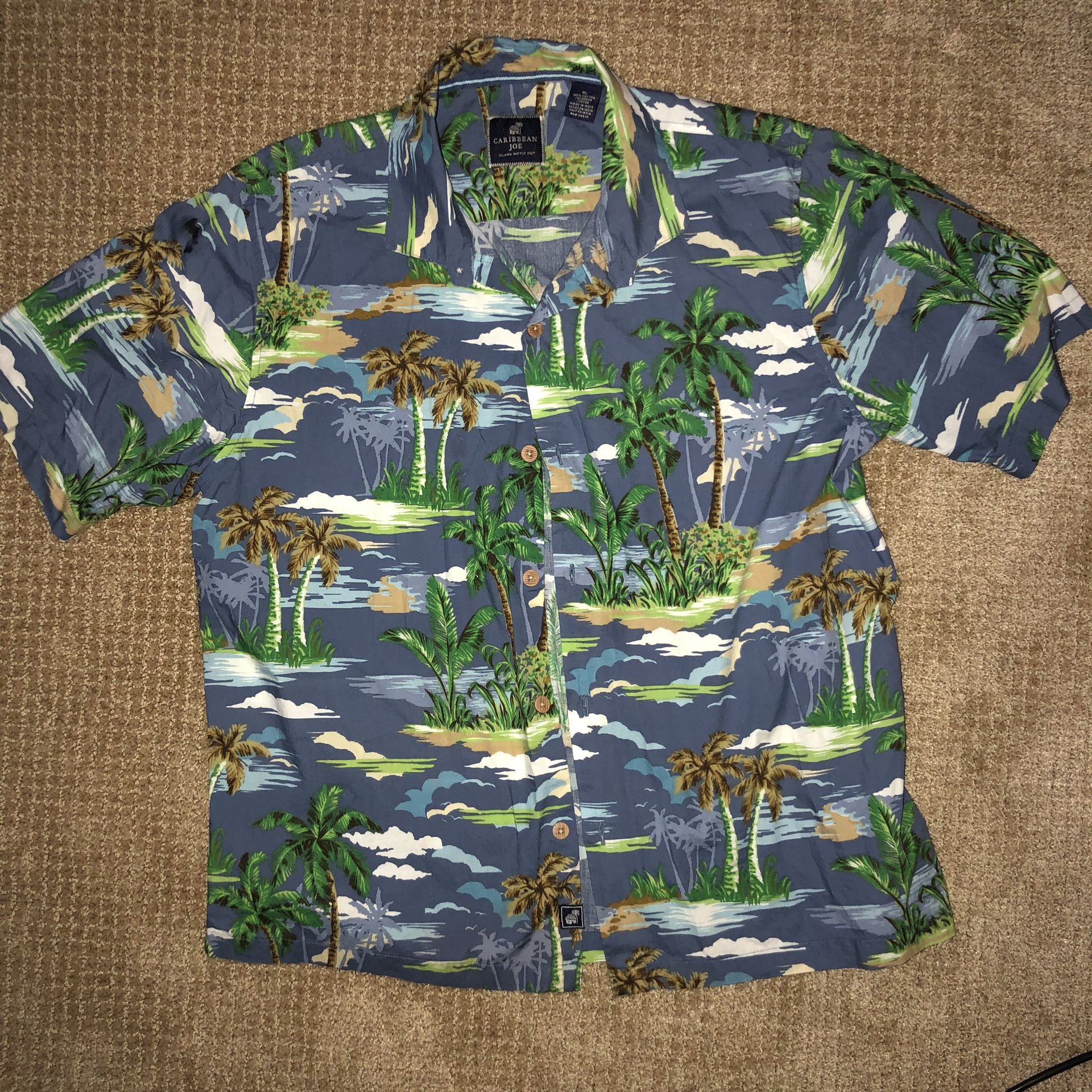 Men’s Caribbean Joe surfer button down shirt size XL