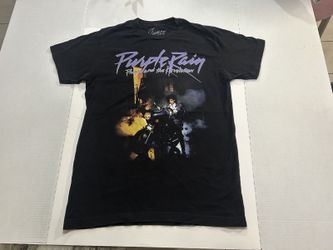 Purple Rain Prince & The Revolution Black Tee Medium Graphic