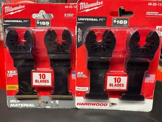 MILWAUKEE UNIVERSAL FIT 10 BI-METAL BLADES #49-25-1230 And   10 HARDWOOD JAPANESE TOOTH BLADES  $40 Each  Items