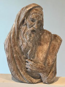 Bust of Moses and the Ten Commandments by Arnold Bergier 1967 Signed
