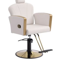 Height Adjustable Salon Chair for Hair Sylist, Reclining Salon Hair Chairs, Hydraulic Barber Chair, 360 Degree Swivel Shampoo Chairset for Barbershop 