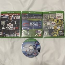 Xbox One Madden 16 & 18, FIFA 17, The Golf Club 2019, 4-Games