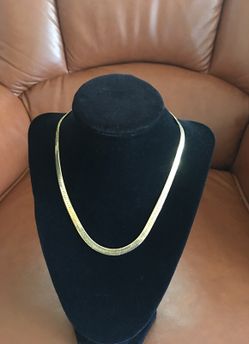 14k Herringbone Choker Necklace