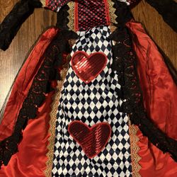 Perfect Condition: Queen Of Hearts Size 5 Childs Halloween Costume