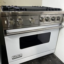 Viking 36”Wide Dual Fuel Range Stove In White