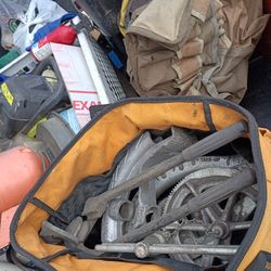 Tool bag For Over A Bucket Filled With Misc. Pipe Benders