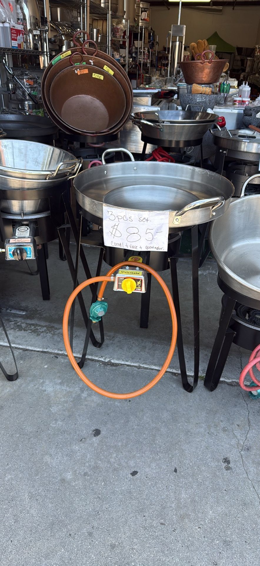 Comal De Accero Para Freir Con Vase Alta I Quemador Nuevo