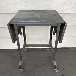 Vintage Drop Leaf Typewriter Table Desk on Wheels