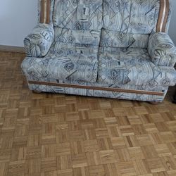 Love Seat Multi Colored Fabric 