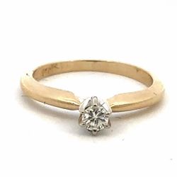 Woman’s Ladies 14k Yellow Gold .15 CTW Diamond Solitaire Ring Size 5 GP3104147