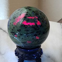 0.7 Lb (308g) Ruby In Zoisite Sphere Reactive With UV Lights 