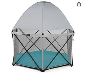 Hex playard with canopy