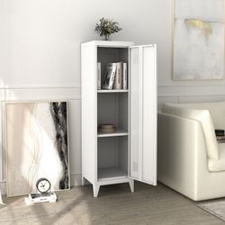 Homy Casa Councilbluffs 54”x15” Free stand Full metal Locker,White