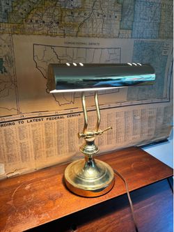 Antique vintage brass bankers desk lamp