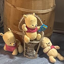 3 Plush Pooh Bears