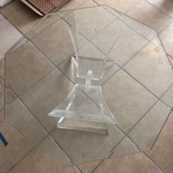 Octagonal Beveled Glass Table 