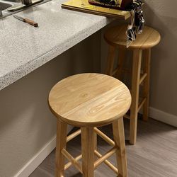 Mainstays Natural Wood Bar Stool 29”