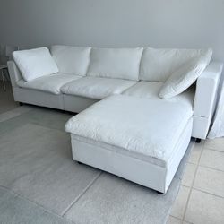 New White Sectional Cloud Couch Sofa
