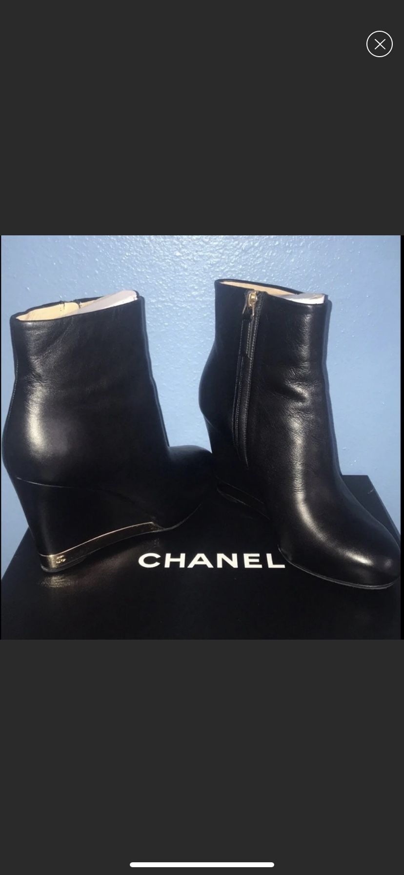 Chanel wedge boots