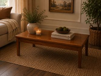 Mid-Century Modern Solid Wood Coffee Table