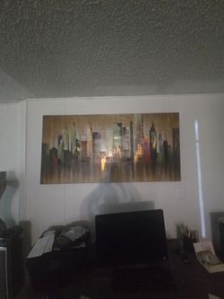 Large Modern Cityscape / Skyline Wall Art Canvas