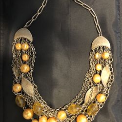 Antique Orange And Gold Choker