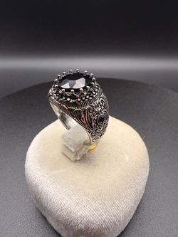 Vintage Baroque Black Stone Ring