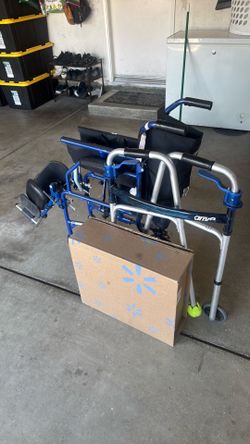 While chair, walker and new toilet seat.great condition