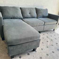 MODERN L- SHAPE GRAY SOFA / FREE DELIVERY INCLUDED ! / PICK UP OPTION!