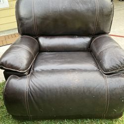 Leather Couch And Reclining Chair 