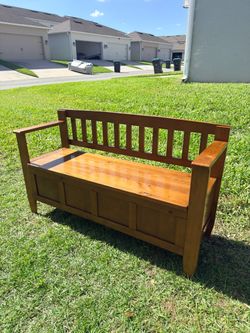 Wooden Storage Bench with Hidden Storage (Entryway Bench)