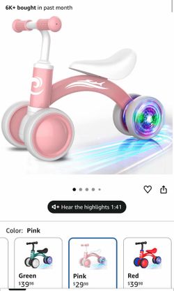 Colorful Lighting Baby Balance Bike