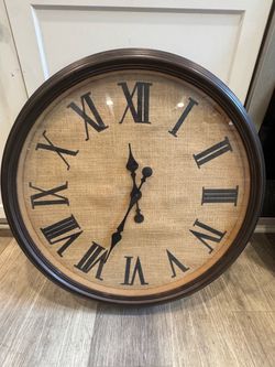 Rustic Brown Wall Clock 25 inch width