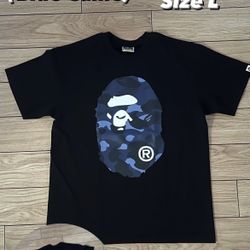 Bape Tee Blue Camo 