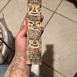 Hand Carved Mini Totem  Pole 