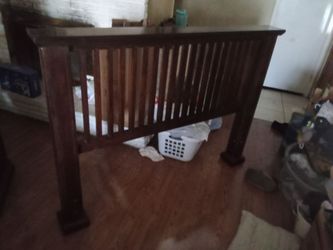 Dark Wood Mission Style Headboard