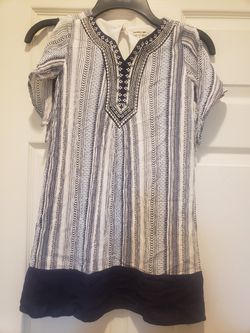 Girls Size 8 Blue/White Dress