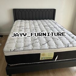 New Queen Bed Frame With Mattress 