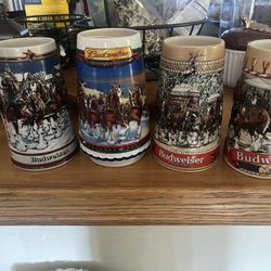 Budweiser Beer Steins 4 Total
