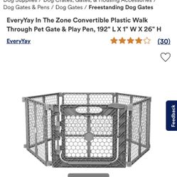 Pet Gate And Playpen- Convertible- New