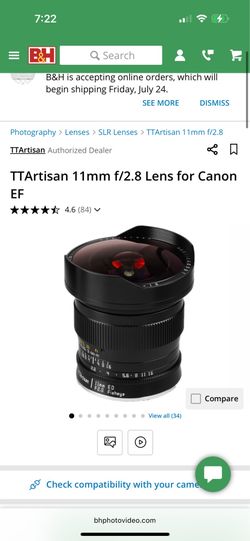 TTartisan 11mm f/2.8 fisheye