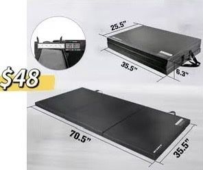 😀 RitFit Upgraded Folding Exercise Mat, 2 Inch Thick Gymnastics Mat 3’x6’,4’x8’,4x10’,2'x8' with Carrying Handles for Yoga, MMA