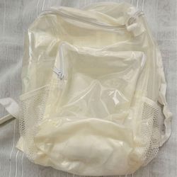 New! Small Personal Belongings Transparent Backpack Bag White 