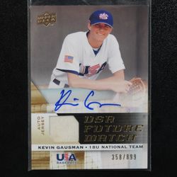 2009 Upper Deck Kevin Gausman USA National Team Future Watch Jersey Auto 358 /899